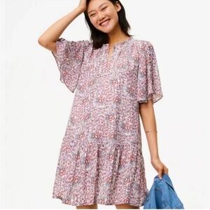 Ann Taylor Loft Floral Print Dress with Drop Waist